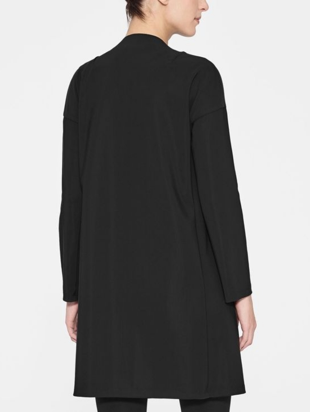 Sarah Pacini Black Asymmetrical Long Jacket Made in Italy Size 4 Minimalist - Picture 3 of 7